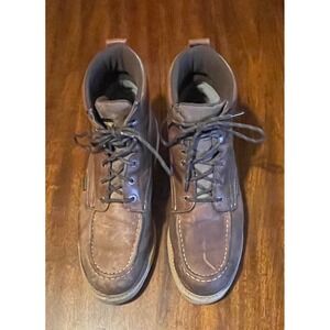 Wolverine Waterproof Leather Moc Toe Ankle Boots Mens Size 14M Brown